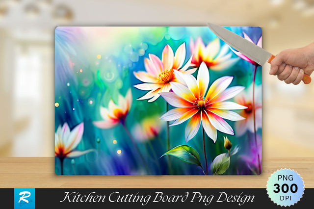 Watercolor Floral Cutting Board Sublimation Regulrcrative 