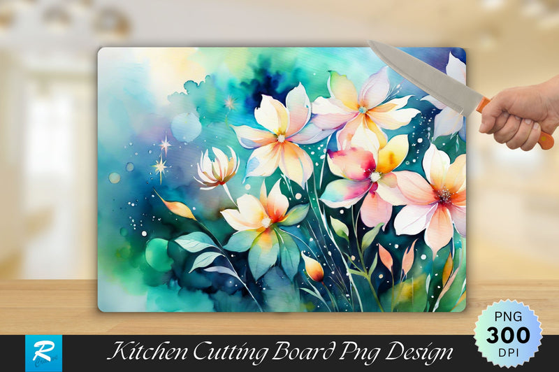 Watercolor Floral Cutting Board Sublimation Regulrcrative 