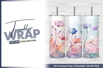 Watercolor floral design with pastel flower field Sublimation Regulrcrative 