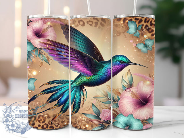 Watercolor Floral Hummingbird Tumbler, Floral Bird 20oz Sublimation, Watercolor Hummingbird Cup, Botanical Coffee Mug Wrap, Nature Lover Drinkware Design, Spring Garden Tumbler, Colorful Bird Cup Wrap Sublimation ToriDesigns 
