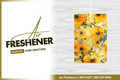 Watercolor Floral Illustration of Yellow and Orange Flowers with Green Leaves Sublimation Regulrcrative 