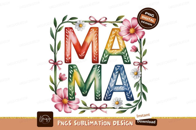 Watercolor Floral Mama Design Sublimation Png Sublimation Designangry 
