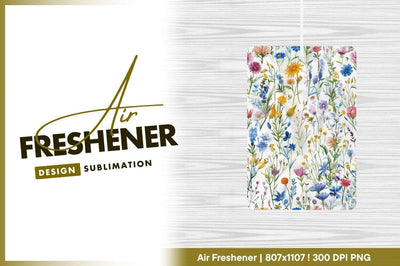 Watercolor Floral Pattern Colorful Flowers Green Stems White Background Sublimation Regulrcrative 