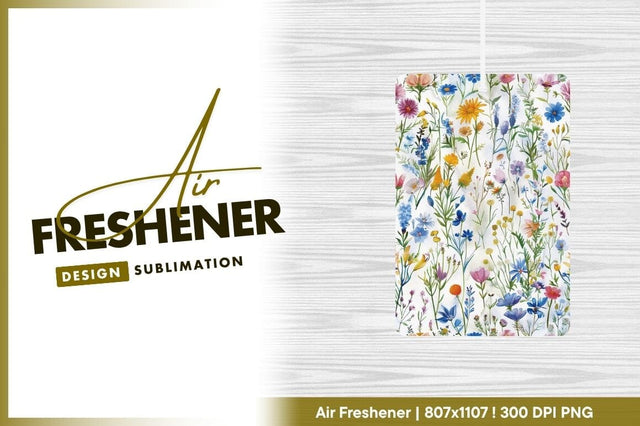 Watercolor Floral Pattern Colorful Flowers Green Stems White Background Sublimation Regulrcrative 