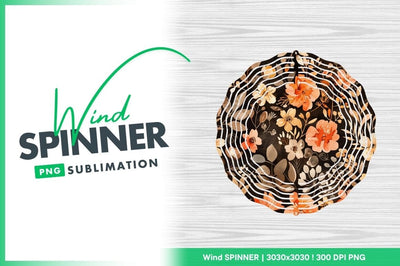 Watercolor Floral Pattern Round Wind Spinner Png Sublimation Regulrcrative 