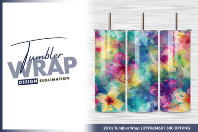 Watercolor floral pattern tumbler png background Sublimation Regulrcrative 