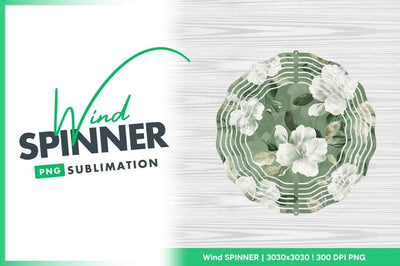 Watercolor Floral Pattern White Flowers and Green Leaves on Green Background Sublimation Regulrcrative 