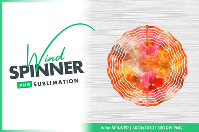 Watercolor floral pattern wind spinner round png Sublimation Regulrcrative 
