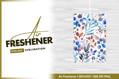 Watercolor floral pattern with blue and brown leaves and berries on white background Sublimation Regulrcrative 