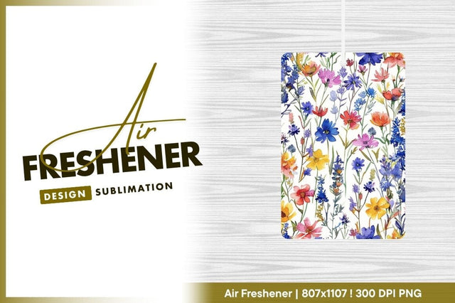 Watercolor Floral Pattern with Blue Yellow Red and Pink Wildflowers on White Sublimation Regulrcrative 