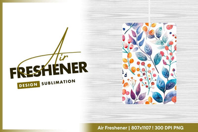 Watercolor floral pattern with leaves and berries Sublimation Regulrcrative 