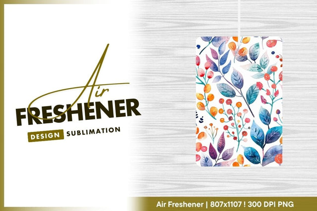 Watercolor floral pattern with leaves and berries Sublimation Regulrcrative 