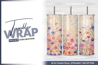 Watercolor floral pattern with red dots background Sublimation Regulrcrative 