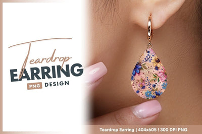 Watercolor floral pattern with teardrop shape Sublimation Regulrcrative 