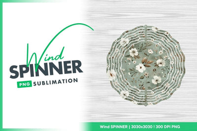 Watercolor floral pattern with white flowers brown leaves and green background Sublimation Regulrcrative 