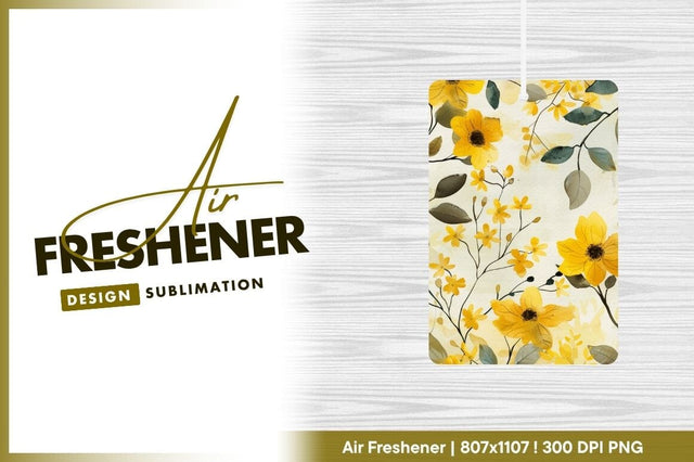 Watercolor floral pattern with yellow flowers Sublimation Regulrcrative 
