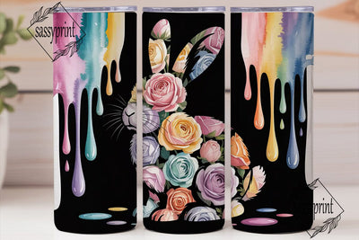Watercolor Floral Rabbit 20oz Tumbler Sublimation sassyprint 