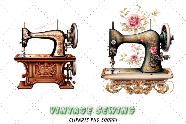 Watercolor Floral Sewing Machine PNG, Quilting Clipart, Floral Sewing Machine Clipart, Card Making, Scrapbook, Junkrt - Botanical Clipart - Wedding Clipart Sublimation FloridPrintables 