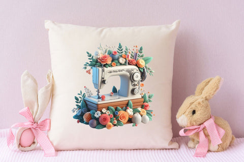 Watercolor Floral Sewing Machines Clipart Bundle Sublimation SVGArt 