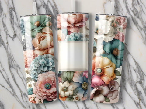 Watercolor Floral Tumbler Wrap, Digital Download, Flower Tumbler Wrap, Printable Tumbler Design, DIY Tumbler Art, Spring Flowers Sublimation Luvleigh Digitals 