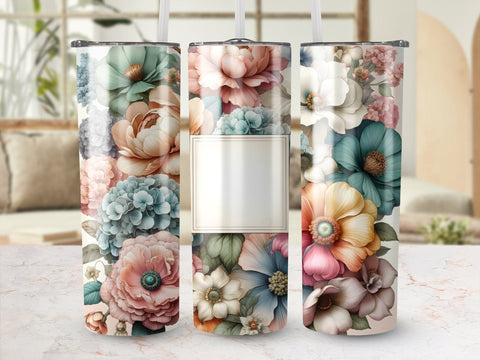 Watercolor Floral Tumbler Wrap, Digital Download, Flower Tumbler Wrap, Printable Tumbler Design, DIY Tumbler Art, Spring Flowers Sublimation Luvleigh Digitals 