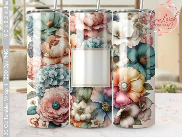 Watercolor Floral Tumbler Wrap, Digital Download, Flower Tumbler Wrap, Printable Tumbler Design, DIY Tumbler Art, Spring Flowers Sublimation Luvleigh Digitals 