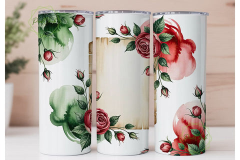 Watercolor Floral Tumbler Wrap Sublimation PixelChick 