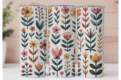 Watercolor Floral Tumbler Wrap Sublimation PixelChick 