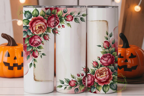 Watercolor Floral Tumbler Wrap Sublimation PixelChick 
