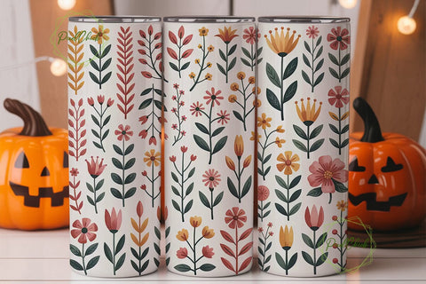 Watercolor Floral Tumbler Wrap Sublimation PixelChick 