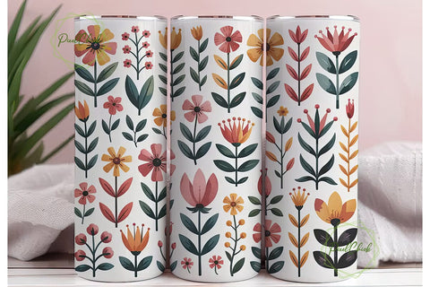 Watercolor Floral Tumbler Wrap Sublimation PixelChick 