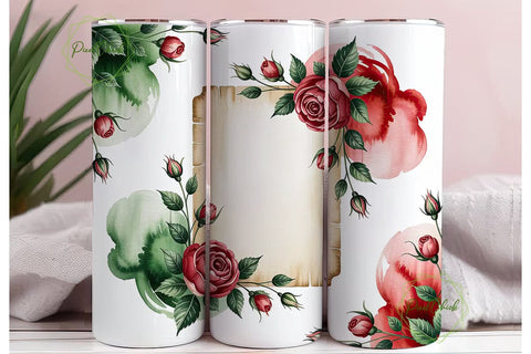 Watercolor Floral Tumbler Wrap Sublimation PixelChick 