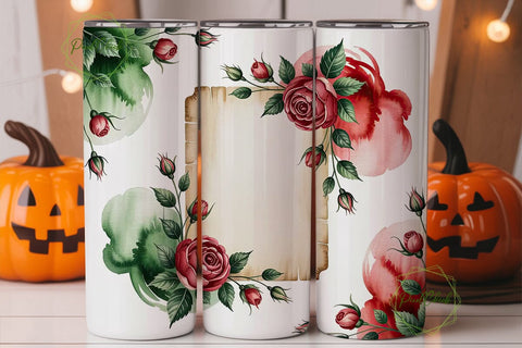 Watercolor Floral Tumbler Wrap Sublimation PixelChick 