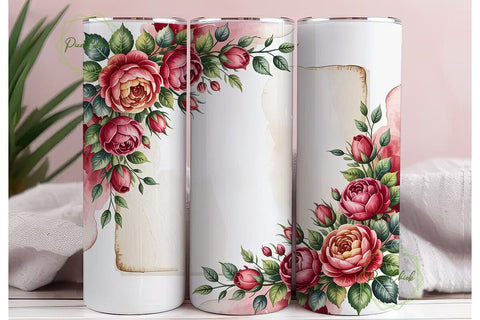 Watercolor Floral Tumbler Wrap Sublimation PixelChick 