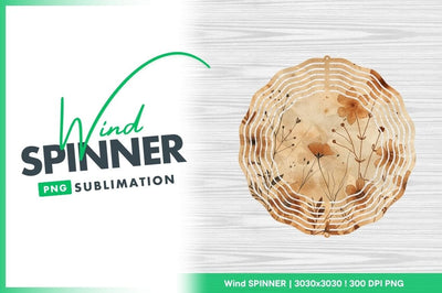 Watercolor floral wind spinner round png sublimation Sublimation Regulrcrative 