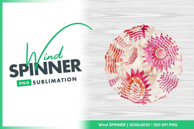 Watercolor floral wind spinner seamless pattern Sublimation Regulrcrative 