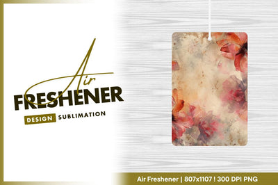 Watercolor floral with texture background air freshener Sublimation Regulrcrative 