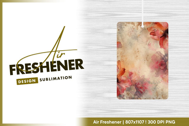 Watercolor floral with texture background air freshener Sublimation Regulrcrative 