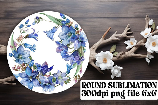 Watercolor Floral Wreath Round Design Sublimation afrosvg 