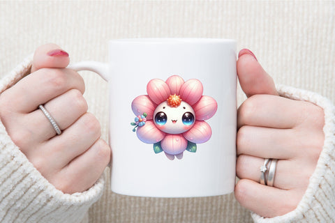 Watercolor Flower Clipart Kawaii Clipart Sublimation designartist 