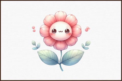 Watercolor Flower Clipart Kawaii Clipart Sublimation designartist 