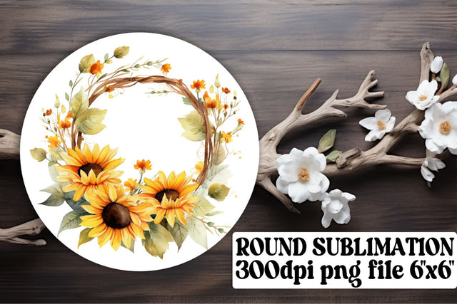 Watercolor Flower Round Design Sublimation afrosvg 