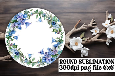 Watercolor Flower Round Design Sublimation afrosvg 