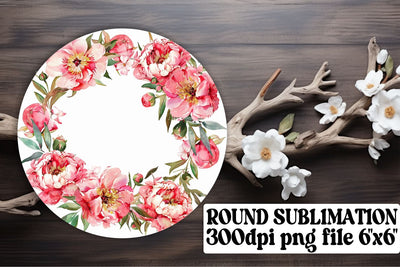 Watercolor Flower Round Design Sublimation afrosvg 
