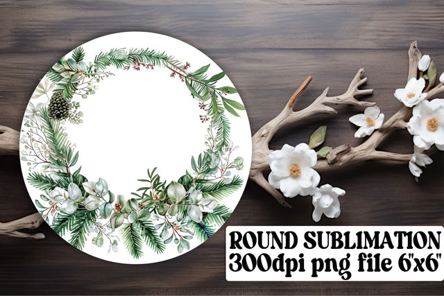 Watercolor Flower Wreath Keychain Sublimation afrosvg 