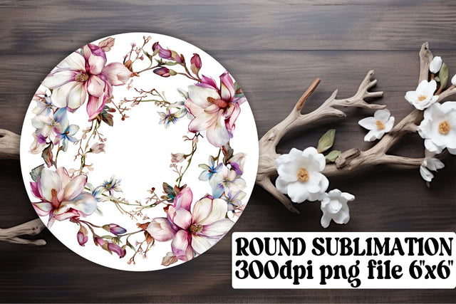 Watercolor Flower Wreath Sublimation Sublimation afrosvg 