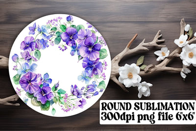 Watercolor Flower Wreath Sublimation Sublimation afrosvg 