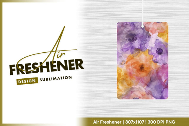 Watercolor flowers in purple orange and yellow Sublimation Regulrcrative 
