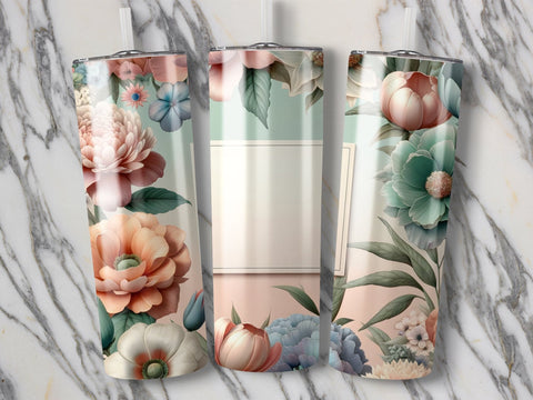 Watercolor Flowers Tumbler wrap Sublimation PNG Sublimation Luvleigh Digitals 