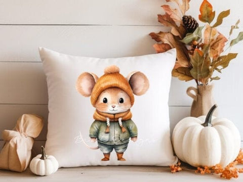 Watercolor Forest Animals, Cute Autumn Clipart Sublimation Birch Designs 